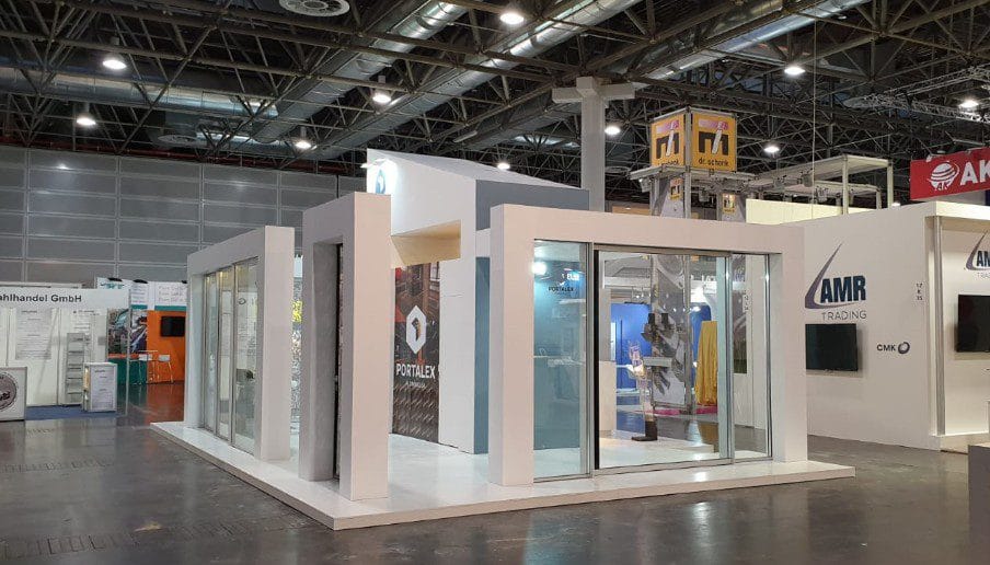 Stand Personalizado Portalex com Soluções Digitais - Feira Aluminium